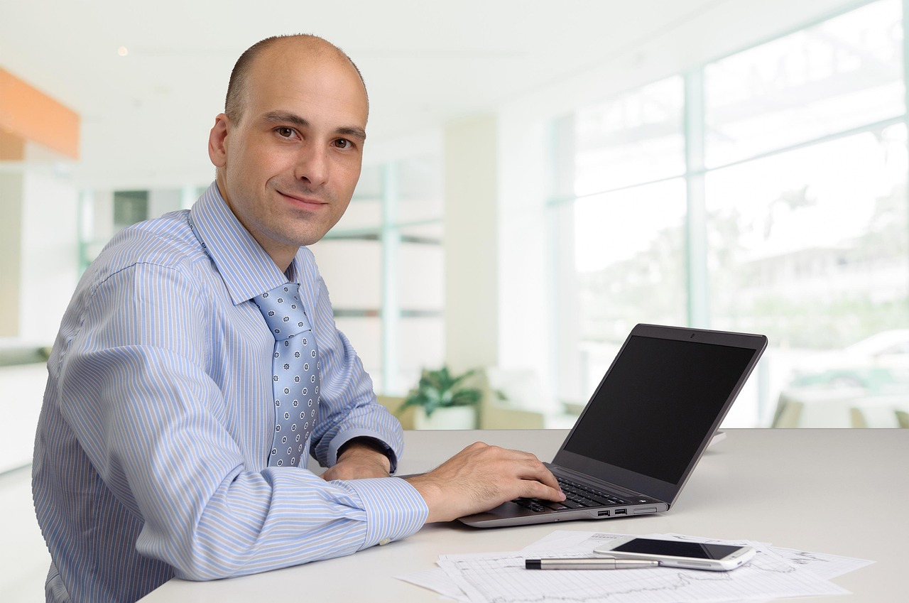 man, laptop, work, smile, pose, office, guy, working, employee, professional, workplace, workspace, portrait, employee, employee, employee, employee, employee